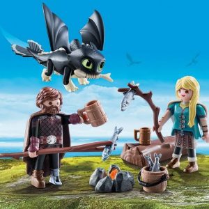 Hipo Y Astrid Con Bebe Dragon Dragones Playmobil