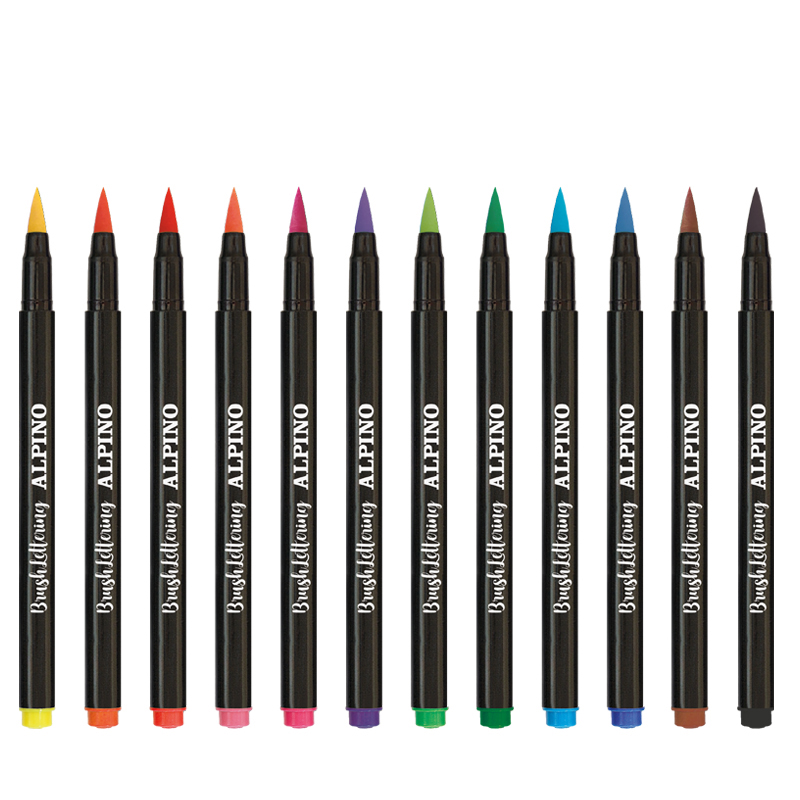 Estuche Brush Lettering 12 Rotuladores (ALPINO)