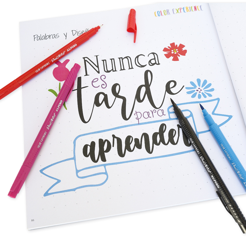 Set Iniciación Lettering 12 Rotuladores con Libro (ALPINO)