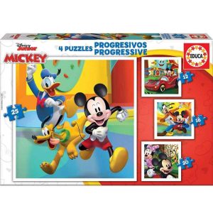 Puzzle Mickey & Friends 4 Progresivos (EDUCA)